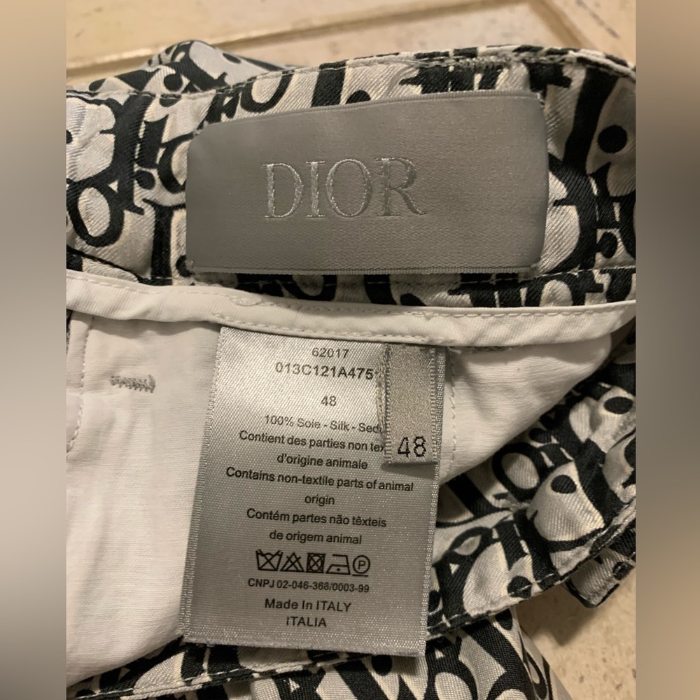 Authentic Vintage DIOR Oblique Logo Monogram Silk Shorts Made in Italy Size 48 - Picture 3 of 7